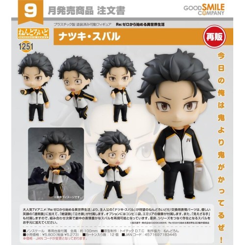 GSC 黏土人 Re:從零開始的異世界生活 菜月昴 再販 可動 完成品